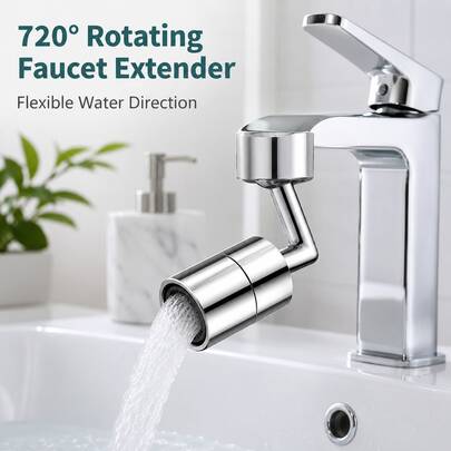 1/2/4PCS 720° Swivel Faucet Extender, ABS Look Rotating Sink Aerator Attachment, Adjustable Faucet Nozzle Adapter For Bathroom Vanity, Kitchen Sink, Hand Washing, Face Washing & Daily Rinsing