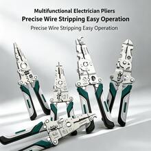 Foldable Multi-Function Roller Design Wire Stripper With Cable Splitting, Winding And Screw Tightening, Labor-Saving Electrician Tool - Multicolor - View 3