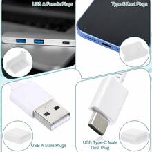 柔軟矽膠 USB 防塵塞保護蓋，相容 USB A 公頭、USB A 母頭與 USB Type C 充電孔，阻擋灰塵與碎屑以保護裝置充電孔 - 彩色 - 查看 3