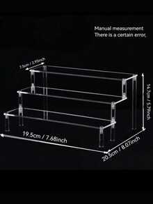 3-Tier Trapezoid Acrylic Display Stand, Home Storage Display Rack, Jewelry & Cosmetics Display Stand, Multi-Layer Transparent Display Rack, Cake Stand, Perfume Stand, Home Decor, Travel Essential - Multicolor - View 17