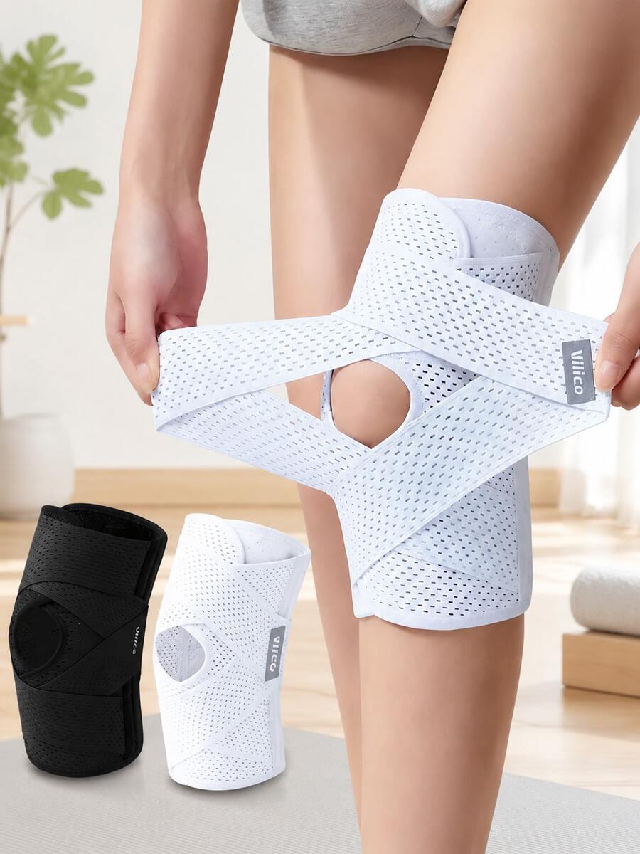 1pc Adjustable Knee Support | Breathable Sports Knee Pad | Elastic Compression Knee Sleeve | Knitted Sports Knee Support | Suitable For Men And Women | Applicable Scenarios: Gym, Outdoor Activities, Fitness Training, Dance, Skating, Running, Cycling, Yoga | Sports Equipment Accessories | Breathable Comfortable Patella Support | Suitable For Men And Women Fitness, Running, Cycling, Basketball And Other Sports