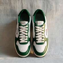 AU – Zapatillas de skate clásicas grises y blancas para mujer / zapatillas con cordones, zapatillas retro en colores vivos con suelas acolchadas, estilo casual, adecuadas para parejas. - Verde - Ver 3