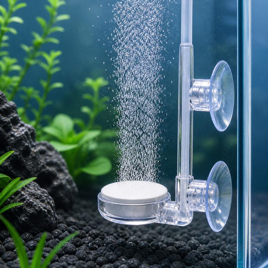 Aquarium Luftstein Blasen Disc Set, leiser Nano Sauerstoff Diffusor mit Steuerventil, feiner Bubbler für Fischbecken, Pflanzen Aquarium und Hydroponik, robuste Belüftung in 35mm 60mm 100mm Größen mit - 100 mm - Übersicht 1