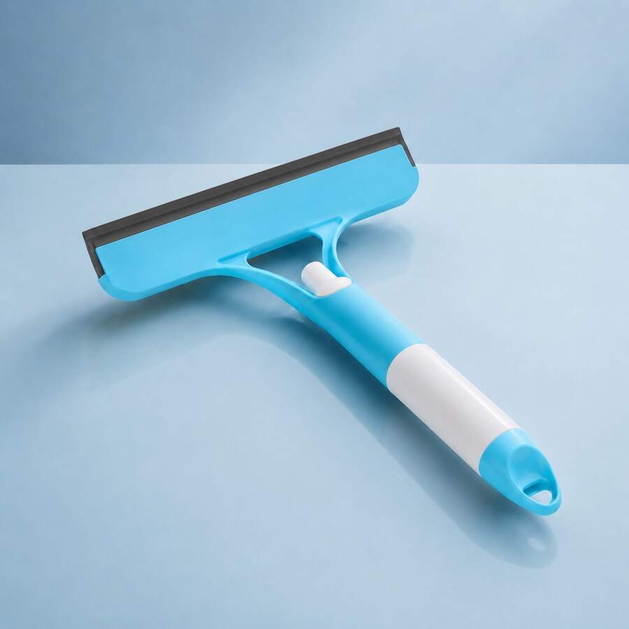 1/2-Piece 3-In-1 Window Cleaner With Integrated Sprayer, Silicone Squeegee And Absorbent Sponge, Cleans Windows, Mirrors And Shower Screens Without Water Marks, Available In White, Blue And Yellow, Multifunctional Household Cleaning Tool - 藍色 - 查看 1