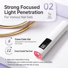GANLAIX 便攜式美甲烘乾燈與美甲燈，可充電式 UV LED 凝膠美甲固化燈，180mAh 迷你凝膠指甲油烘乾機，緊湊美甲用品，簡單一鍵式美甲工具，旅行禮物 - 彩色 - 查看 8