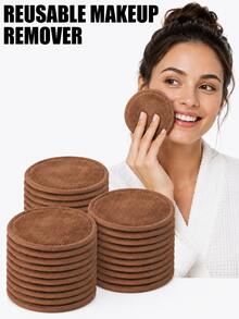 12pcs Reusable Makeup Remover Pads With Edge Design, Washable Makeup Wipes For Slouchy People, 3/1pc Pack - Multicolor - View 3