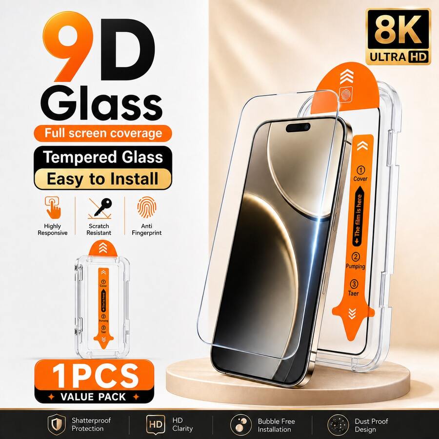 XINHONGYU 1pc High Definition Tempered Glass Screen Protector, Compatible With IPhone 17 Pro Max/16 Pro Max/17/15 Pro/17 Air/16/15/14/13/12/11/16E/Plus/X/XR/XS Max, Full Coverage 9H+ Hardness, Ultra Clear Anti-Scratch, Easy Installation, Phone Accessories - 1pc - View 1