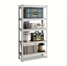 4-5 Tier Heavy Duty MDF Storage Shelf, Modular Metal Frame Storage Rack - Blanc - Voir 3