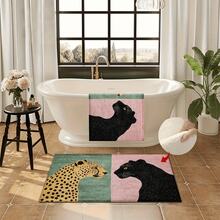 1pc Leopard Print Bathroom Mat, Suitable For Kitchen, Bathroom, Shower, Home Holiday Decor, Can Be Given As A Gift, Door Mat, Small Rug, Welcome Mat, Carpet, Floor Mat, Outdoor Door Mat, Kitchen Rug, Home Decor, Front Door Mat, Area Small Rug, Outdoor Mat, Home Decor, Area Rug, Garden Rug, Washable Rug - A - View 11