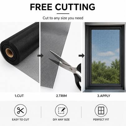 Black Mesh DIY Free-Cut Mosquito & Insect Proof Multi-Scenario Net
