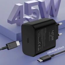 45W Super Fast Charger, Type-C Interface Compatible With PD3.0/PPS Fast Charging, 100cm/5A Data Cable Suitable For Smartphones, Tablets And Laptops, Compatible With IPhone/ Galaxy S25/S24/S23/S22 Ultra - EU C Type Plug(220-240V) - View 8