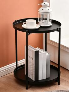 1pc Metal Frame Tray Table, Small Round Table, Sturdy And Durable, Movable, Easy To Clean, Small Side Table For Bay Windows And Small Living Rooms, Tea Table Beside Sofas, Minimalist Side Table, Modern Small Corner Table - Multiple Specifications - View 8