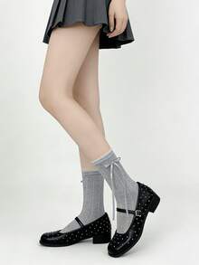 1/4 Pair Spring/Summer Thin Sweet Versatile Bow Lolita Socks - Multicolor - View 9