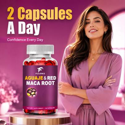 High Aguaje & Red Maca Root Supplement, With L-Arginine & Saw Palmetto, Support Curve Lifting, Skin Elasticity & Female Vitality, Immune For Daily Life