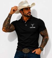 MHP Men's Texas Premium Country Pawn Polo Shirt - Black - View 2