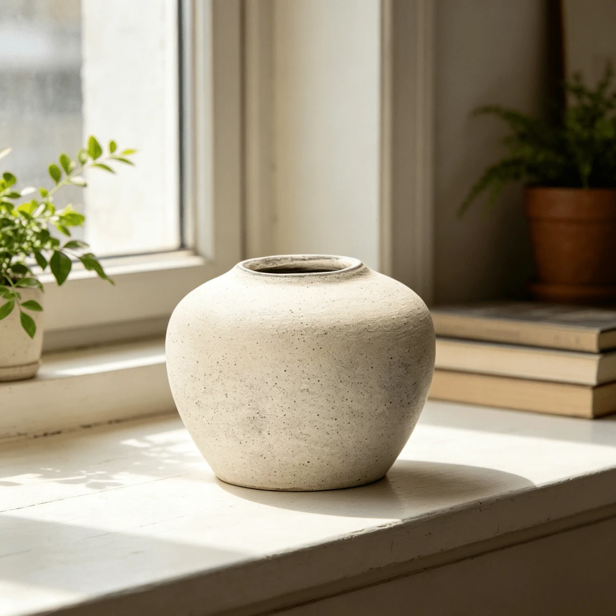 Retro Rustic Solid-Color Ceramic Vases For Home Decor. Matte Artistic Pottery Ornaments, Dual-Purpose For Dried Flowers And Hydroponic Plants. Great For Entry Tables And Sideboards. This Ceramic Vase Set Suits Weddings, Receptions, Home Decor