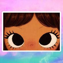 Cartoon Big Eyes, Suitable For Sad, Upset, Vulnerable Moments - Waterproof Vinyl Stickers - Durable Smooth Surface, Self-Adhesive Bumper Stickers, Suitable For Cars, Windows, Laptops, Trucks, Water Bottles - Multi-Purpose Durable Design, Car Stickers - Vinyl - View 2