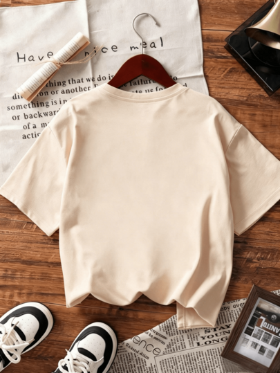 Camiseta blanca holgada estilo Y2K para mujer, top de manga corta con estampado de flor de hibisco rosa, ambiente de verano, ajuste casual holgado, adecuado para playa y vacaciones