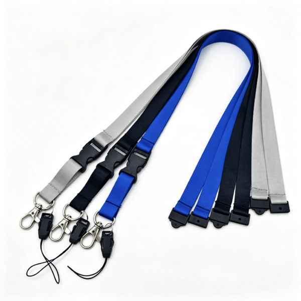 Multifunctional Long ID Card Holder Lanyard Glossy Faux Nylon Halter