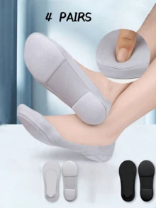 3/6 Pairs Women's Soft Sponge Bottom Cushioned Comfortable Invisible Socks, Suitable For Any Shoe Type, Mother's Day Gift (Run Small) - Multicolor - View 5