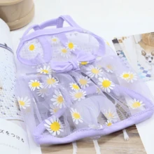 1pc Pet Daisy Mesh Tank Dress, Cute Vest Clothing For Cats And Dogs, Spring Summer Autumn - Multicolor - View 5