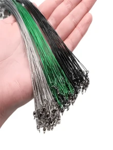 50pcs Steel Fishing Leader With Swivel And Anti-Bite Green Lure, Anti-Bite Wire Leader - A - View 4