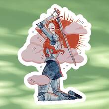 Cloud Red-Haired Female Knight, A Women's Empowerment Theme Illustration Sticker - Waterproof Vinyl Sticker - Durable Smooth Surface, Self-Adhesive Bumper Sticker, Suitable For Cars, Windows, Laptops, Trucks, Water Bottles - Multi-Functional Durable Design, Car Sticker - Vinyl - View 9