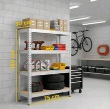 4-5 Tier Heavy Duty MDF Storage Shelf, Modular Metal Frame Storage Rack - Blanc - Voir 2