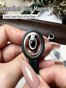 Halo Cat Eye Nail Magnet Ring Magnetic Tool With Handle For Cat Eye Gel Polish DIY Nail Art Manicure Tools,Pink Black Purple Color Handle Circle Cat's Eye Magnetic Tools - Multicolor - View 4