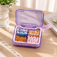 1pc Portable Travel Mini Pill Box | Small Pill Organizer, 7-Day Weekly Pill Box, 7-Compartment Design, Waterproof & Moisture-Proof Portable Pill Box, Fish Oil/Vitamin/Supplement Storage Box, Suitable For Travel, Business Trips, Pocket Carry Pill Storage - View 11