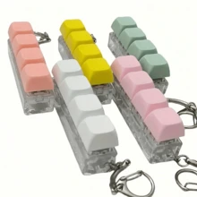 15pc Fidget Keyboard Keychain – Colorful Macaron Fidget Toy For Stress Relief, Eye-Catching Party Favor & Gift For Friends - one-size - View 7