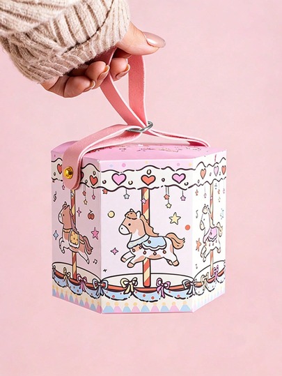 10pcs Creative Carousel Theme Wedding Favor Gift Boxes, Suitable For Newlyweds, New Parents And Party Planners; Perfect For Packaging Wedding Favors, Full Moon Celebration, First Birthday And Other Birthday Gifts