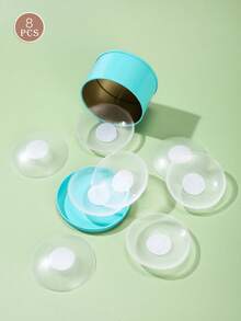 vfvQueen 2/6/12pcs Reusable Silicone Nipple Covers For Women, Invisible Breast Pads With Travel Box - Transparent - View 6