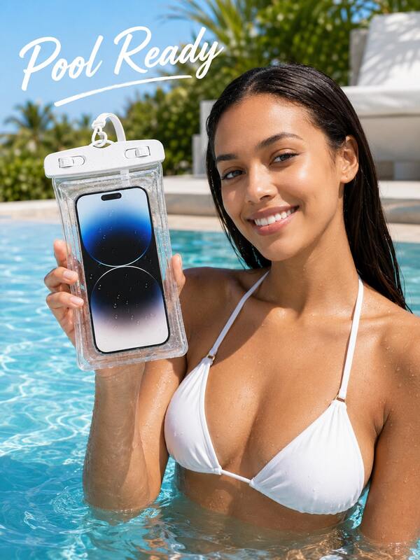 2PCS Airbag Waterproof Phone Pouch Set, Universal Floating Phone Dry Bags, Touch Screen Phone Case, Waterproof Phone Bag For Beach, Pool, Boating, Cruise, Travel And Vacation, Fits Most Phones Up To 7.0 Inches