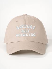 1件女款刺繡 SUPPORT DAY DRINKING 棒球帽，可調節防曬休閒帽，適合情人節、春秋旅行，時尚百搭 Y2K 風格青年帽 - 棒球帽 - 查看 21