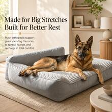 Jumbo Washable Orthopedic Dog Bed, Luxury Anti-Scratch Pet Couch With Removable Cover & Non-Slip Bottom, High-Density Comfort Foam Fluffy Sofa For Large Breeds & Multiple Pets, Indoor Space-Saving Extra Large Puppy Lounge Sleeper Matte - Grey - View 4