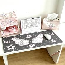 Korean Ins Japanese Anime Full Screen Floral Pink Rabbit Bear Horse Lace Y2K Girl PU Leather Mouse Pad, Office Study Desk Waterproof Tablecloth, Computer Keyboard Gaming Mouse Pad Desk Mat - View 5