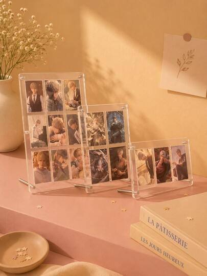 Acrylic Cartoon Character Game Collection Card Display Stand, Raccoon Photo Frame, Transparent Thickened Valley Beauty Storage Display Photo Frame 6.5x9.1cm - Suitable For Birthday Gifts, Holiday Gifts, Anniversary Gifts, Welfare Prizes (White Protective Film On Photo Frame Surface)