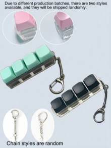 15pc Fidget Keyboard Keychain – Colorful Macaron Fidget Toy For Stress Relief, Eye-Catching Party Favor & Gift For Friends - one-size - View 6