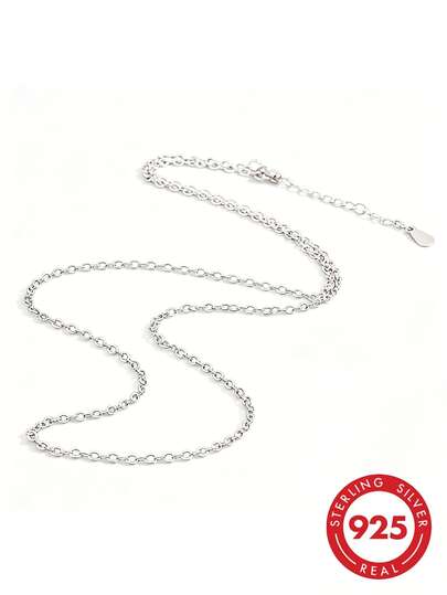 Collar de plata 925 elegante y sencillo, adecuado para uso diario y como regalo