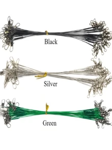 50pcs Steel Fishing Leader With Swivel And Anti-Bite Green Lure, Anti-Bite Wire Leader - A - View 8