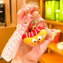 1 pieza Llavero colgante creativo divertido y lindo con forma de comida hamburguesa papas fritas perro caliente, accesorio divertido diario para ropa, bolsos y llaves de coche, adecuado para amantes de la comida, regalos de fiesta de vacaciones, regalos de graduación - Multicolor - Ver 10