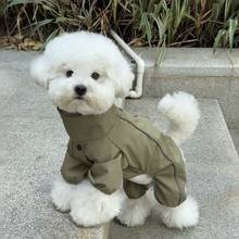 1pc Pet Handsome Windproof Outdoor Jacket, Dog Clothes For Small And Medium Dogs, Teddy, Bichon, Schnauzer - Olive Green - View 11