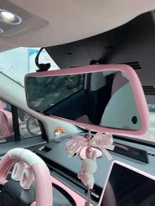 1pc Silicone Rearview Mirror Protective Cover For /Y, Interior Modification Accessory, Car Decoration - Multicolor - View 6