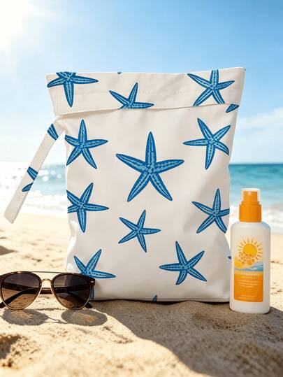 Nueva Bolsa de Separación Seca & Húmeda con Patrón de Estrella de Mar | Bolsa de Aseo | Bolsa de Maquillaje | Bolsa de Almacenamiento Húmedo Reutilizable | Bolsa Organizadora de Equipaje | Bolso de Mano para Mujer | Bolsa de Almacenamiento para Ocio al Aire Libre | Diseño de Cremallera Duradera | Adecuada para Almacenar Trajes de Baño, Suministros de Viaje, Equipo de Playa & Piscina, Ropa Sucia & Ropa Deportiva de Yoga | Esencial para Dormitorio & Estudiante Universitario | Esencial para la Vida en el Hogar | Regalo Perfecto para Amigos, Familia & Seres Queridos | Esencial de Viaje