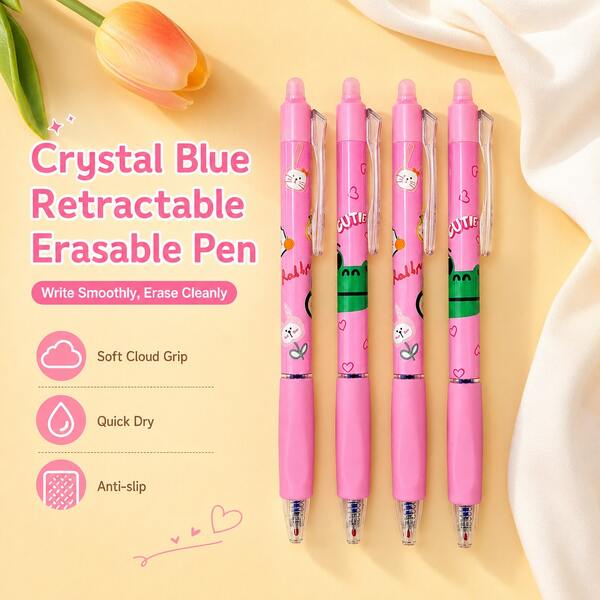 Side-Press Erasable Gel Pens,Featuring 0.5Mm Retractable Blue Ink And High-Capacity Refills.Includes Thermal Eraser,Back To School Supplies Essentials