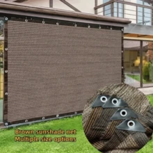 1pc Anti UV HDPE Sun Shade Sail,Guardrail Safety Enclosure, Garden Enclosure, Gazebo Sun Shade Cloth ,Privacy Screen, Outdoor Sunshade Netting,Windproof, Bird-Proof, Insect-Proof, Snow-Proof And Dust-Proof,Summer Camping, Outdoor Swimming Pool - Coffee Brown - View 2
