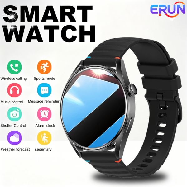 ERUN 2026 Unisex Smartwatch: 1.46-Inch HD Display, 250mAh Battery, Wireless Calling (Make/Answer Calls), Multiple Watch Faces, Voice Assistant, Various Sports Modes, And Fitness Tracking-The Perfect Holiday Gift For Friends.