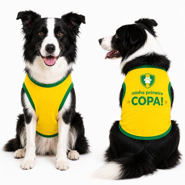 Regata verde amarela para cachorro gato pet