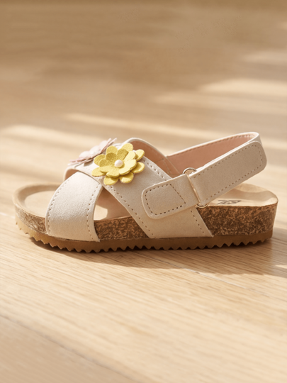 2026 Peach Fashion Girls Sandals - 3D Layered Floral Decor Princess Shoes - Suitable For Daily And Other Occasions!